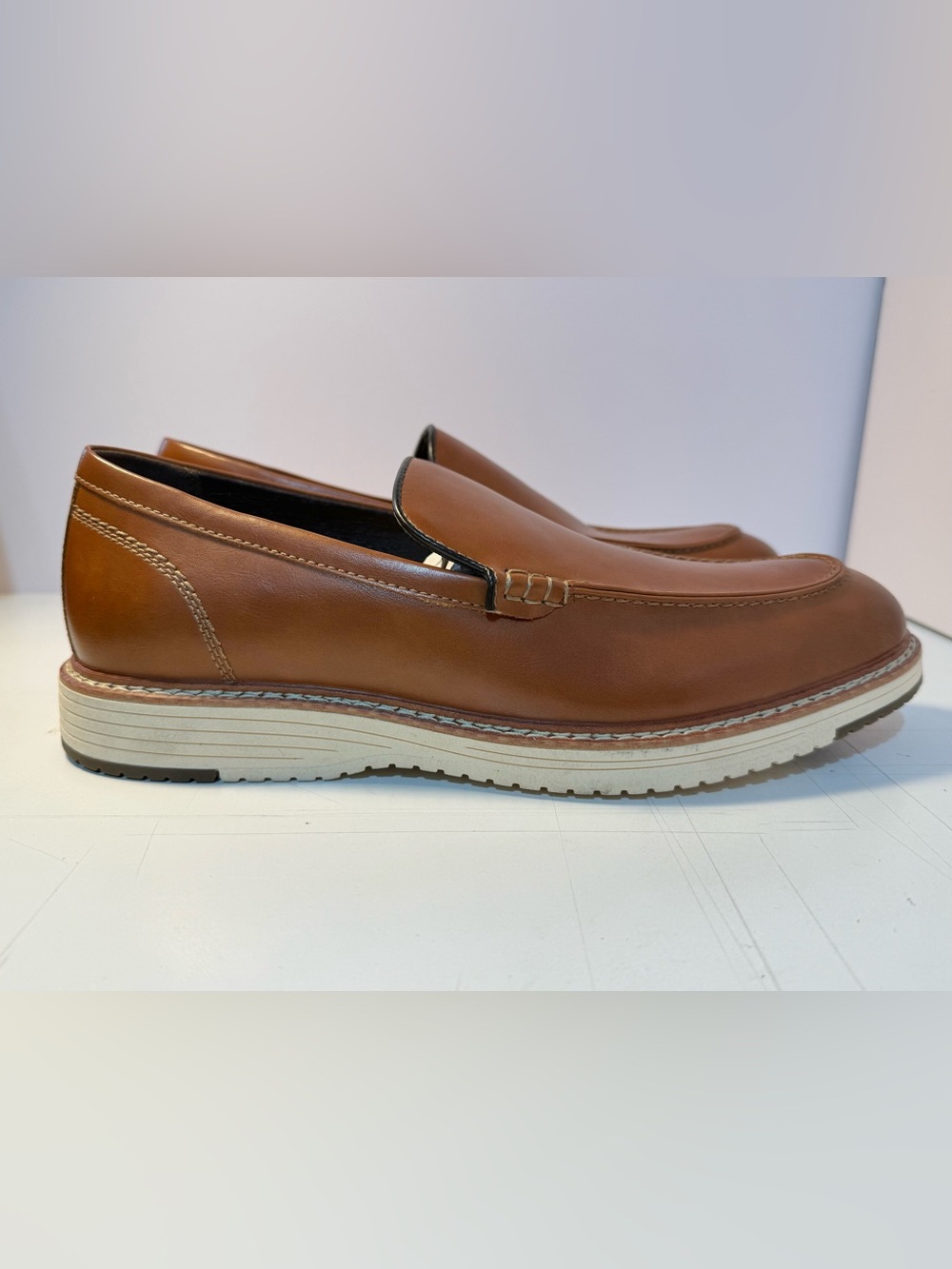 Bruno Marc Men's Moc-Toe Slip On vegan leather Loafers size 10